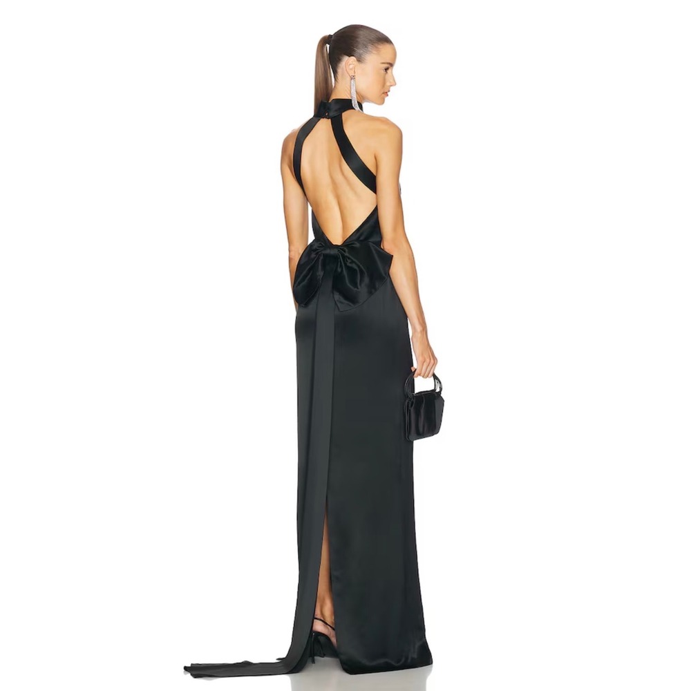 SANS FAFF Bristol Bow Evening Dress In Black Size Small $995